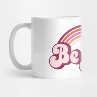 Pink Retro Rainbow - Be Kind Mug